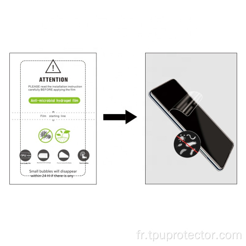 Protecteur d'écran antimicrobien hydrogel pour téléphone mobile